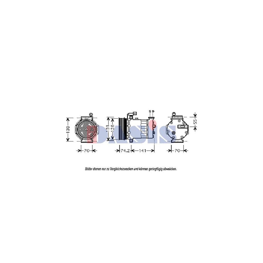 AKS Dasis 850511N Compressor, Air Conditioning | Duco Car Parts UK