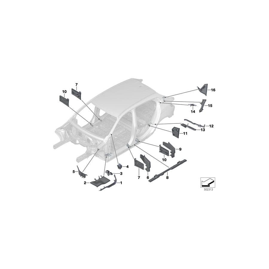 Genuine BMW 41009482607 F40 F44 Moulded Part,Entrance Outside,Front Left (Inc. 220d, M235iX & M135iX) | Duco Car Parts UK Car Parts