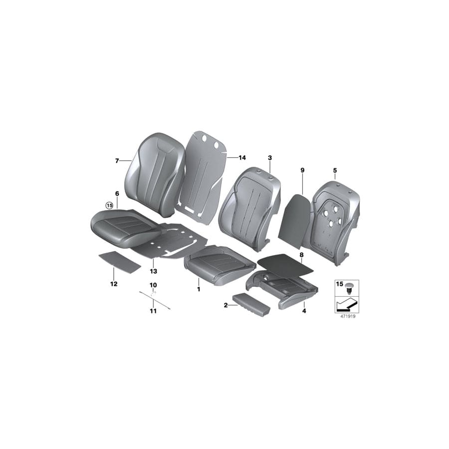 Genuine BMW 52107946549 G11 G12 Cover For Comfort Seat, Leather MOKKA (Inc. 730Ld, 730dX & 740LeX) | Duco Car Parts UK Car Parts