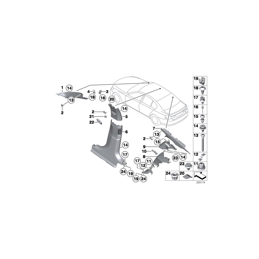 Genuine BMW 51438055329 F01 F02 Cover, B-Pillar, Leather, Upper Left SCHWARZ (Inc. 740i, 760Li & 760i) | Duco Car Parts UK