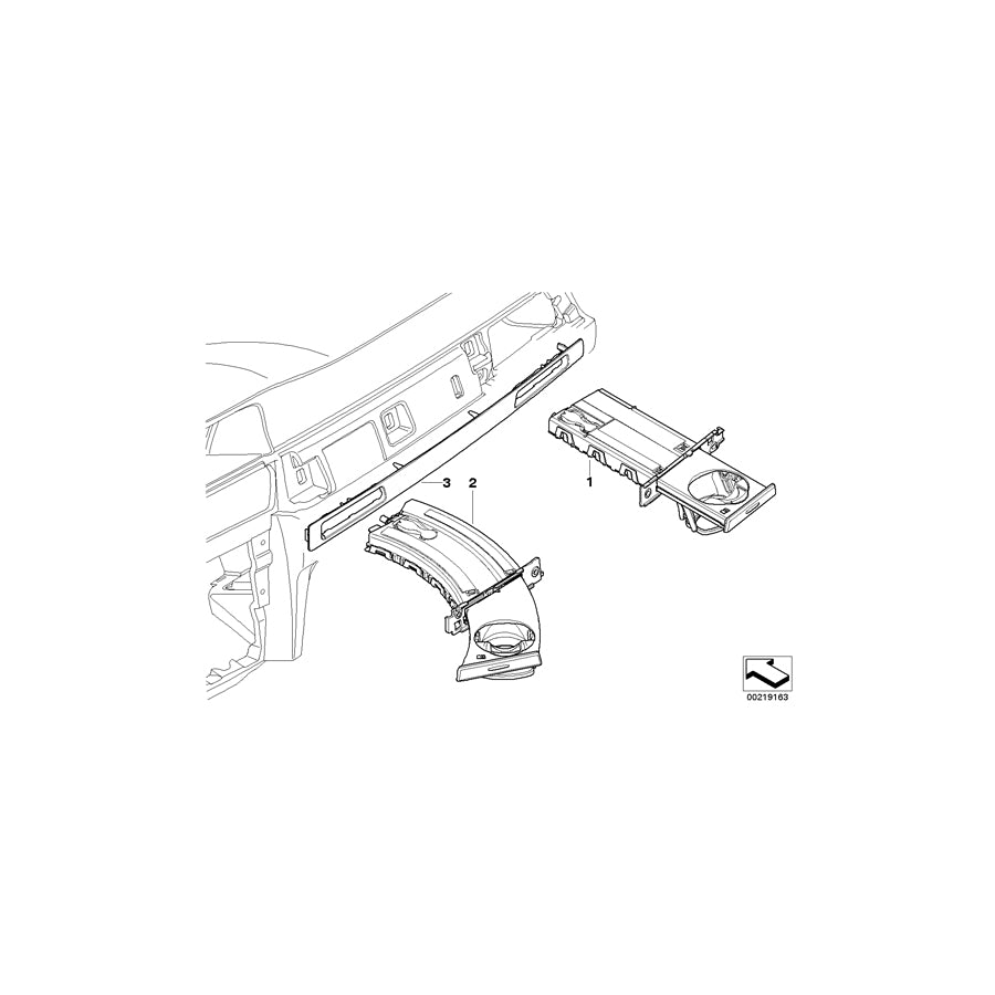 Genuine BMW 51457974433 E91 E93 Cup Holder Left OXYDBRAUN (Inc. 316d, 330xi & 320d) | Duco Car Parts UK