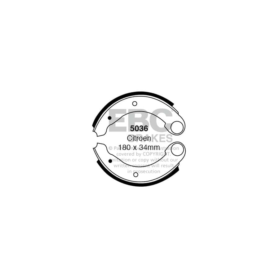 EBC 5036 Citroen Rear Brake Shoes 1 | Duco Car Parts UK Car Parts