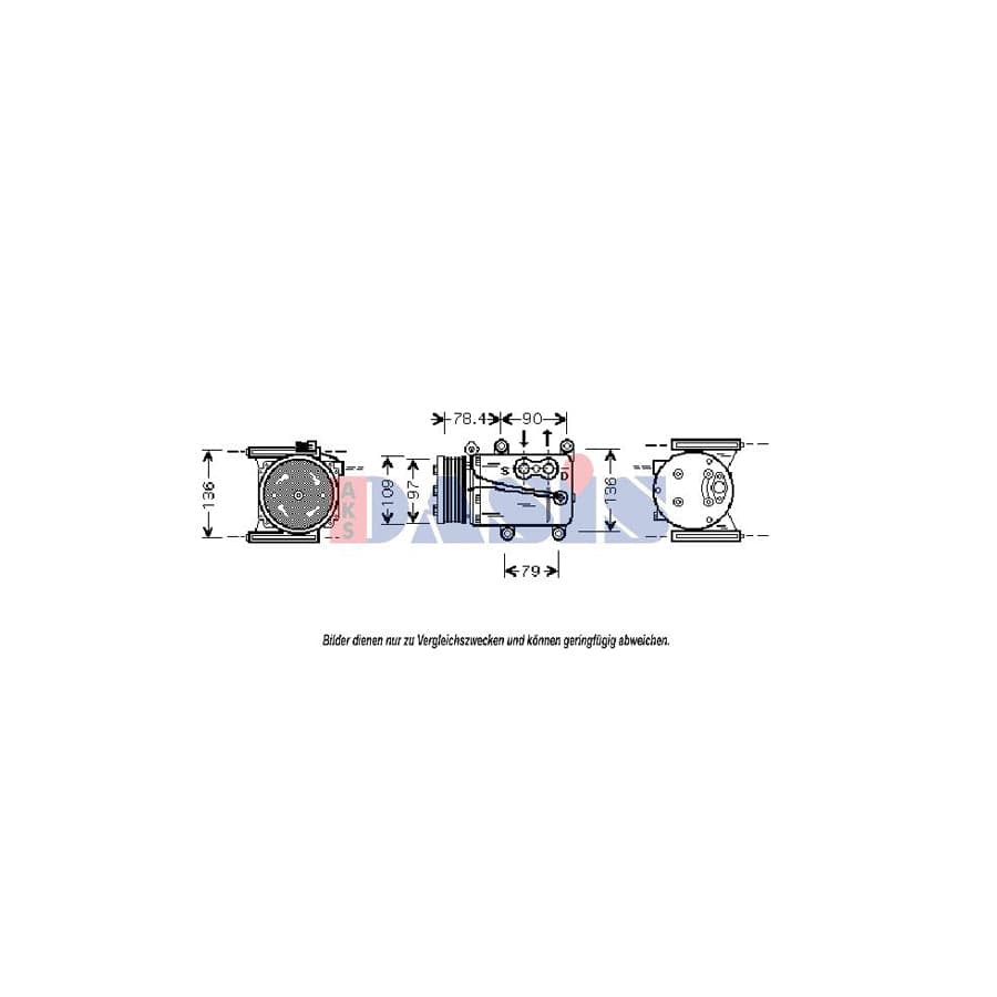 AKS Dasis 850566N Compressor, Air Conditioning | Duco Car Parts UK