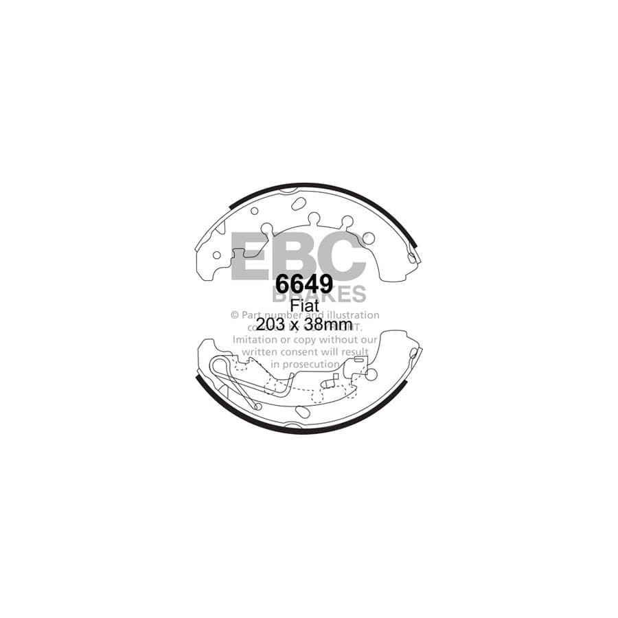 EBC 6649 Fiat Lancia Opel Vauxhall Rear Brake Shoes - TRW Caliper 1 | Duco Car Parts UK Car Parts