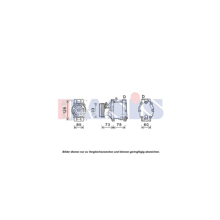 AKS Dasis 852817N Compressor, Air Conditioning | Duco Car Parts UK