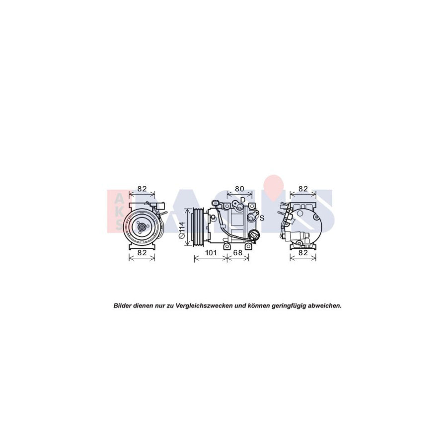 AKS Dasis 852824N Compressor, Air Conditioning | Duco Car Parts UK