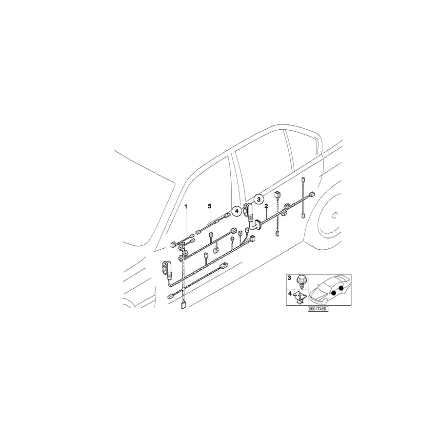 Genuine BMW 61128379050 E36 Wiring Rear Left (Inc. 325tds, 318i & 318is) | Duco Car Parts UK Car Parts