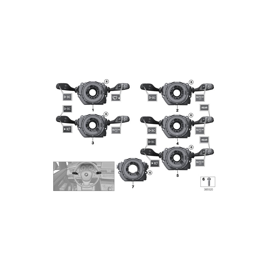 Genuine BMW 61316833431 F48 F39 Switch Unit Steering Column RSZL (Inc. X1 28i, X2 M35iX & X2 28i) | Duco Car Parts UK