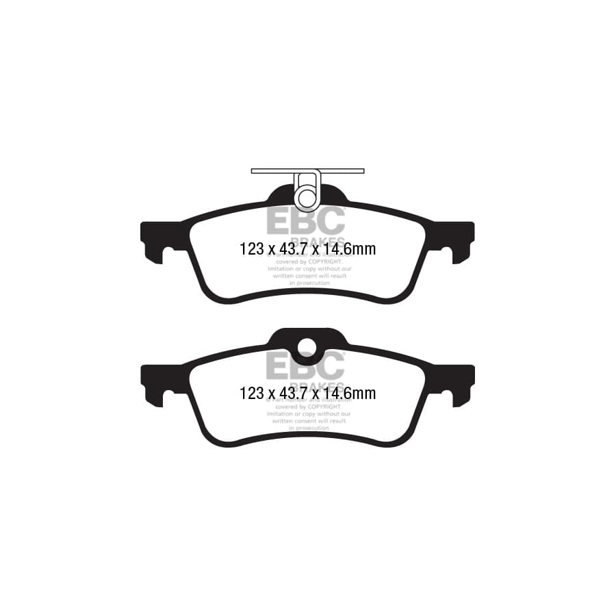 EBC PDKR388 Honda Civic Ultimax Rear Brake Pad & Plain Disc Kit - ATE Caliper 2 | Duco Car Parts UK Car Parts