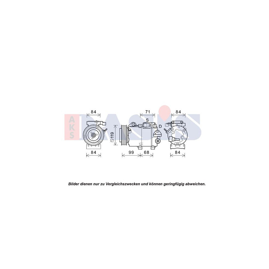 AKS Dasis 852855N Compressor, Air Conditioning For Hyundai Ix55 (En) | Duco Car Parts UK