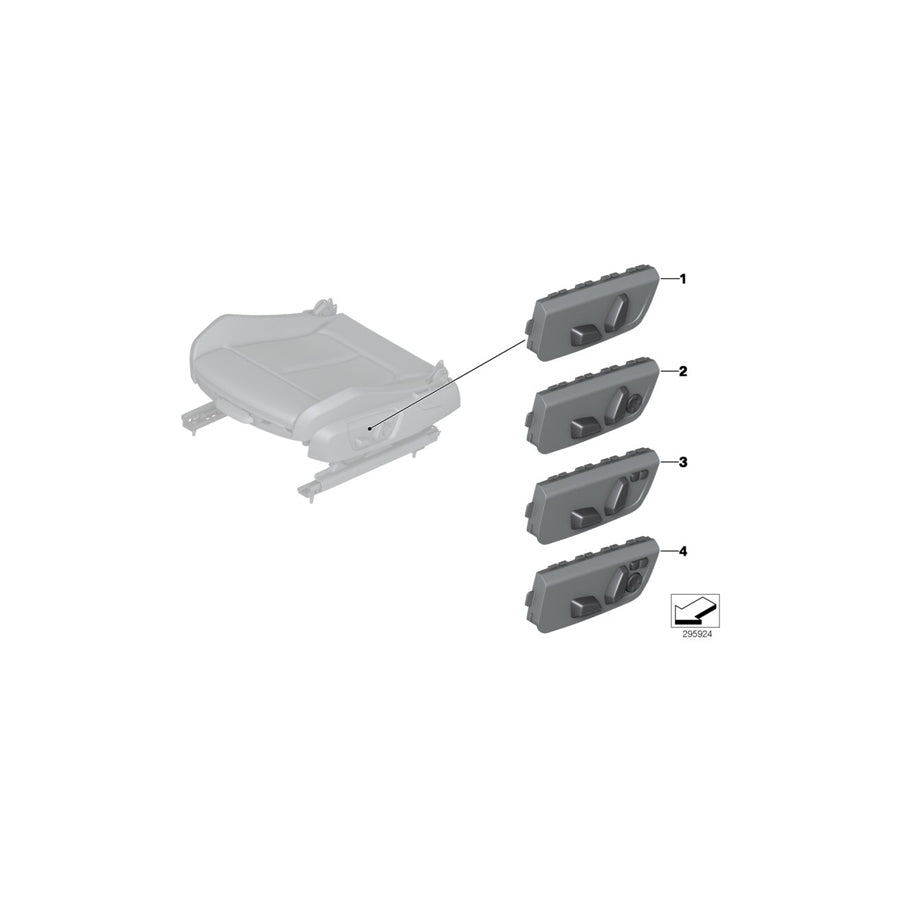 Genuine BMW 61319276624 F30 F34 F20 Switch, Power Seat, Front Passenger (Inc. M135i, 420iX & X3 28dX) | Duco Car Parts UK