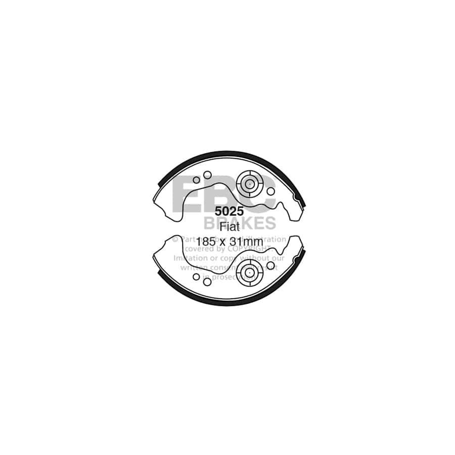 EBC 5025 Fiat Siata Zastava Front/Rear Brake Shoes 1 | Duco Car Parts UK Car Parts