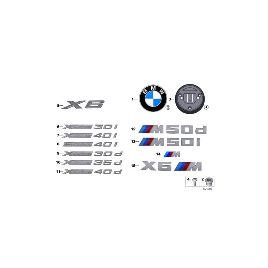 Genuine BMW 51148094559 G06 Emblem -M- (Inc. X6 M50dX & X6 M50iX) | Duco Car Parts UK Car Parts