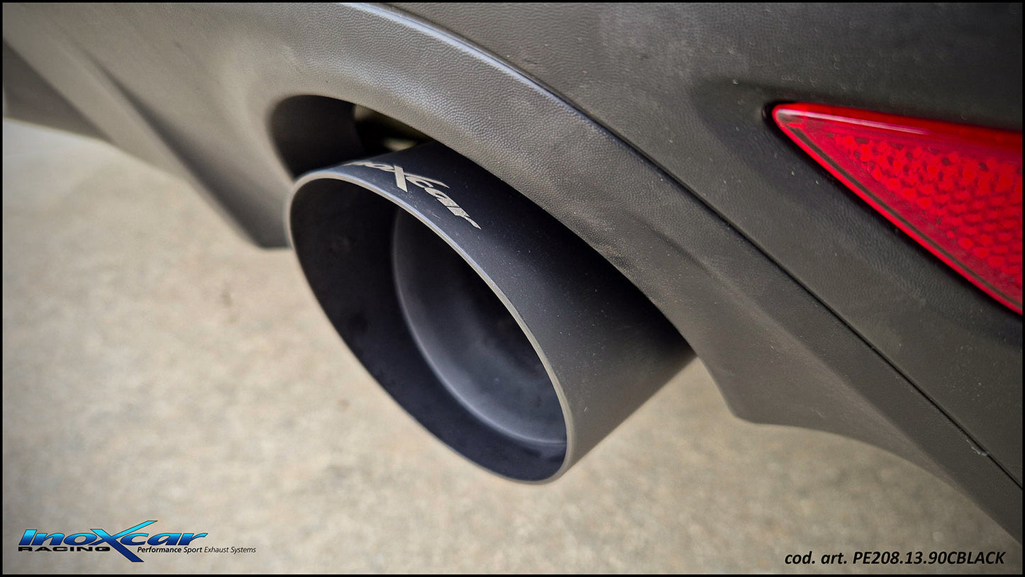 InoXcar PE208.13.90CBLACK PEUGEOT 208 MK2 1.2 (75cv) Rear Silencer With End Pipe Diam. 90 Racing Black Ceramic 1 | Duco Car Parts UK Car Parts