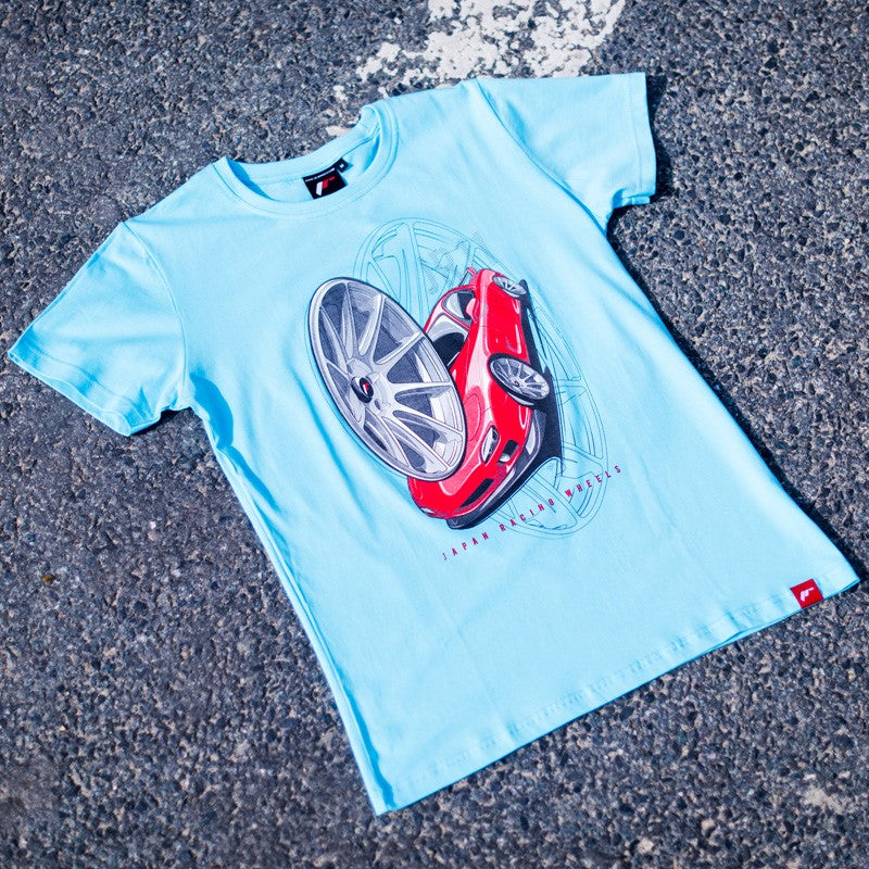JR Wheels TSHIRT-MJR11T-XL JR Men's T-Shirt JR-11 Car Turquoise Size XL