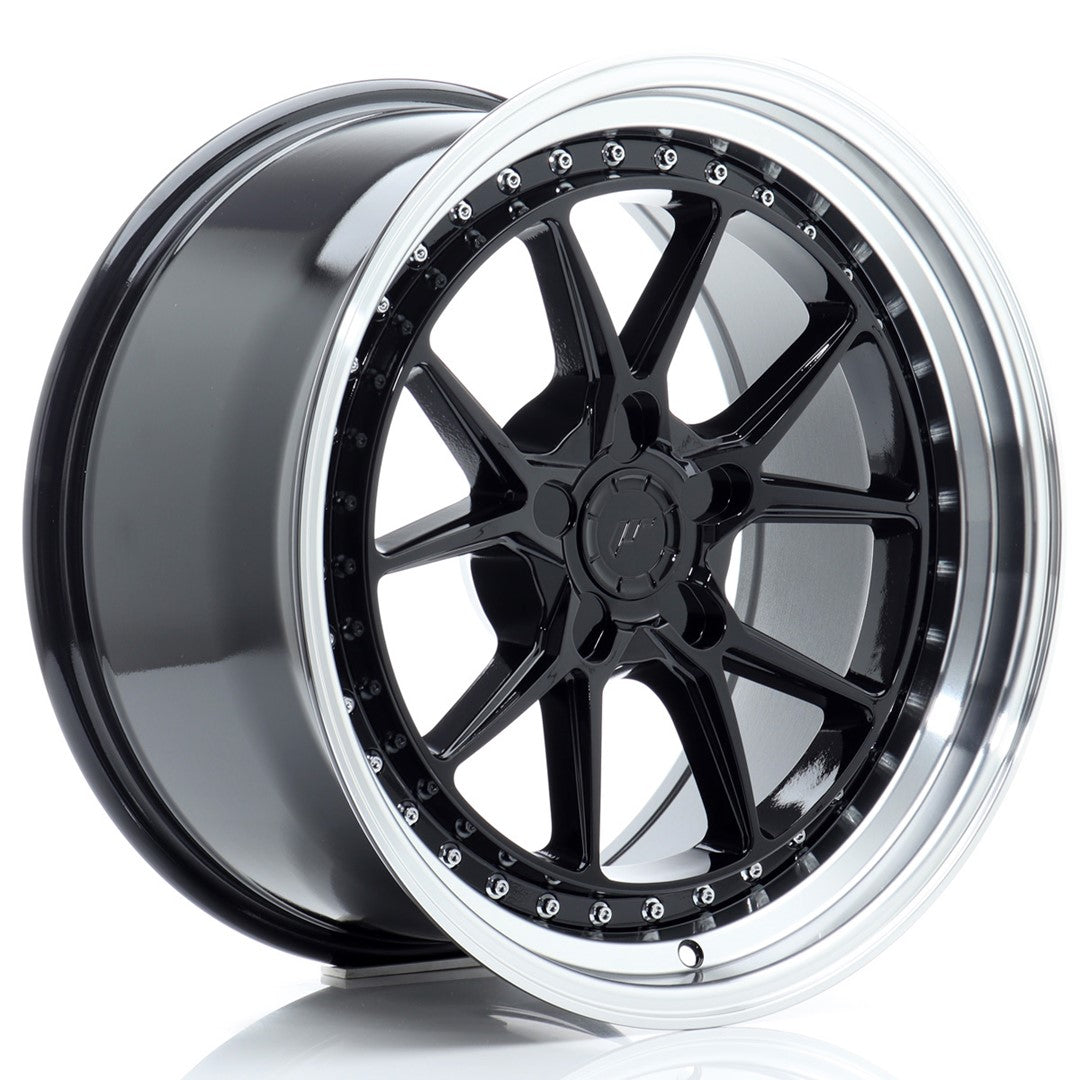JR Wheels JR391895F25X1572GBL JR Wheels JR39 18x9,5 ET15-35 5H BLANK Gloss Black w/ Machined Lip