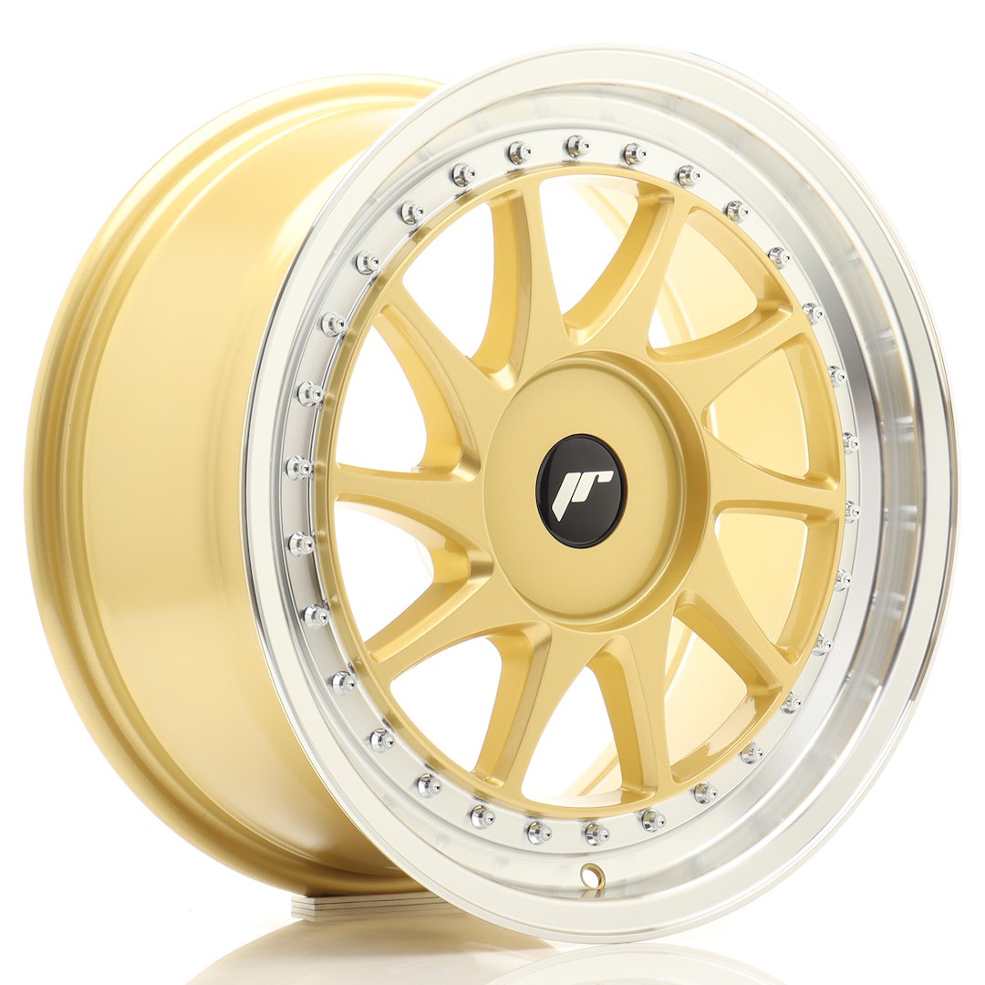 JR Wheels JR261780XX2072GDL1 JR Wheels JR26 17x8 ET20-35 BLANK Gold w/ Machined Lip