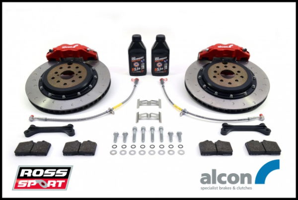 Alcon R36X05-07F7D-RED 330mm Rear Brake Kit: Evo IV - IX (Red Calipers)