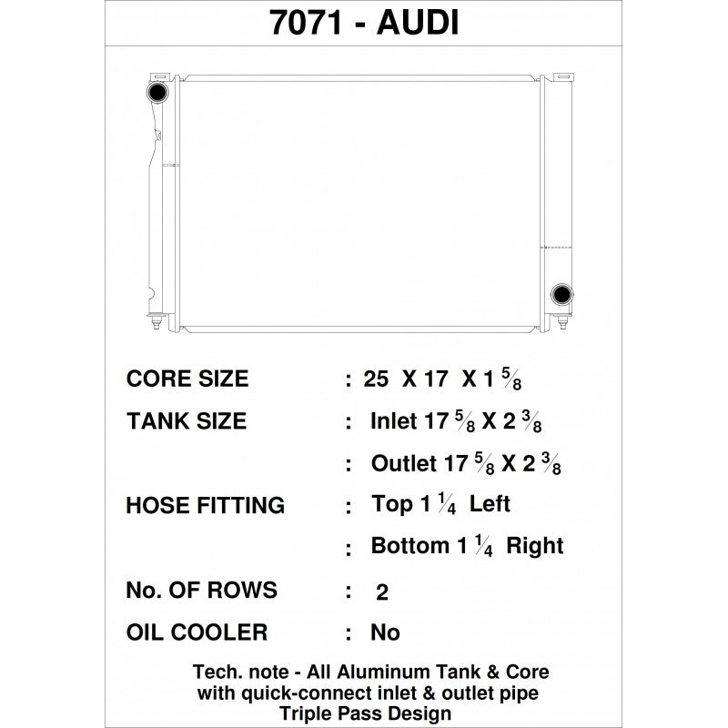 CSF Audi B5 S4 Race Radiator - Duco Car Parts UK
