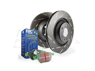 EBC Audi B8 Greenstuff 2000 Series Front Sport Brake Pads & USR Slotted Discs Kit - ATE Caliper (A4 & A5) | Duco Car Parts UK