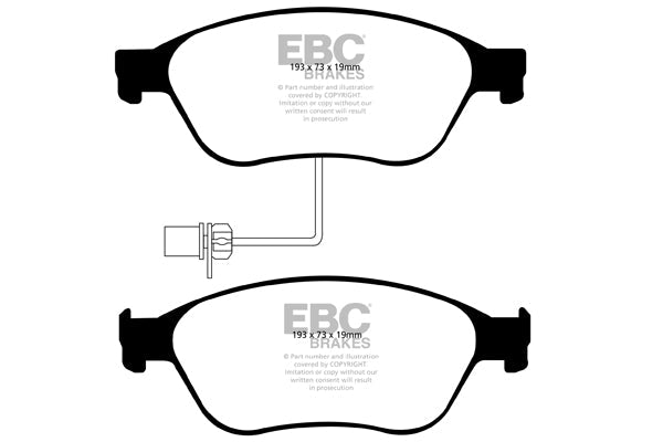 EBC Audi D3 A8 Yeloowstuff 4000 Series Front Sport Brake Pads & Premium OE Replacement Plain Discs Kit - ATE Caliper | Duco Car Parts UK