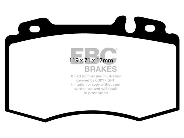 EBC Mercedes-Benz W203 CL203 C209 R171 Greenstuff 2000 Series Sport Brakes Pad And Premium OE Replacement Drilled Disc Kit To Fit Front - Brembo Caliper (Inc. C320, E300, S320 & SL280) | Duco Car Parts UK