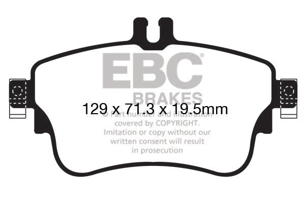 EBC Mercedes-Benz W176 W246 Yellowstuff 4000 Series Front Sport Brake Pads & Premium OE Replacement Plain Discs Kit - TRW Caliper (Inc. A180, A160, B180 & 180d) | Duco Car Parts UK