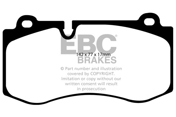 EBC Mercedes-Benz WT211 C219 Yellowstuff 4000 Series Front Sport Brake Pads & Premium OE Replacement Plain Discs Kit - Brembo Caliper (E500 & CLS500) | Duco Car Parts UK