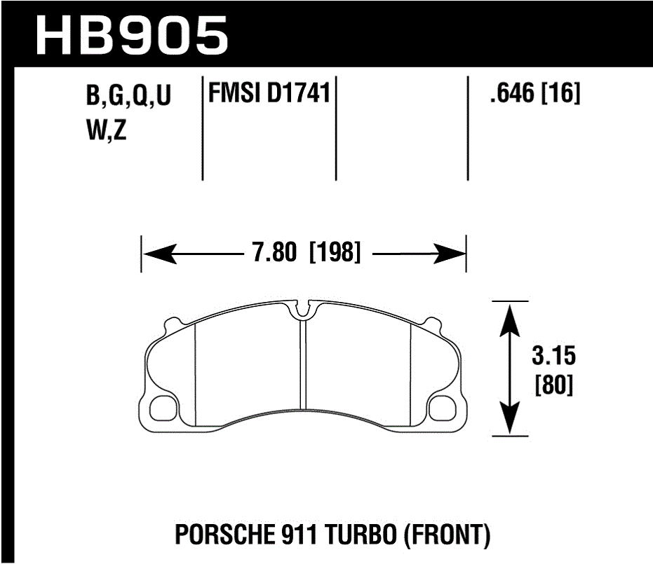 Hawk Performance HB905G.646 DTC-60 Brake Pads Front