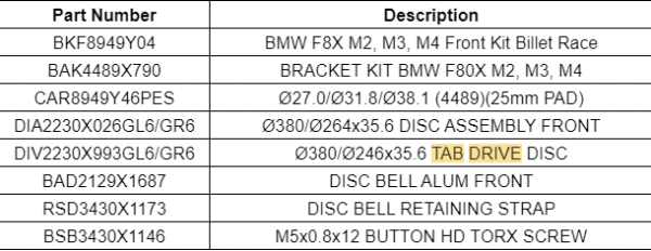 Alcon BKF8949Y04 CAR8949 Motorsport Front Kit - BMW F Series M2, M3, M4