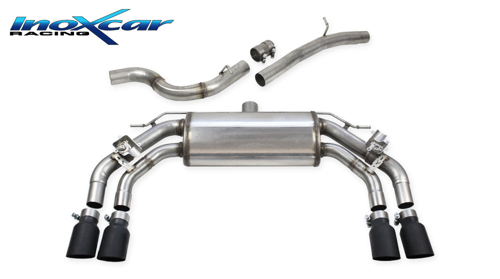 InoXcar VALV.FORM.02.90CBLACK Cupra Formentor VZ 2.0 Direct Central Pipe + Rear Silencer With End Pipe 2 X Diam. 90 Racing Black Ceramic Dx+Sx + Valves Assembly With Original Electric Engines 1 | Duco Car Parts UK Car Parts