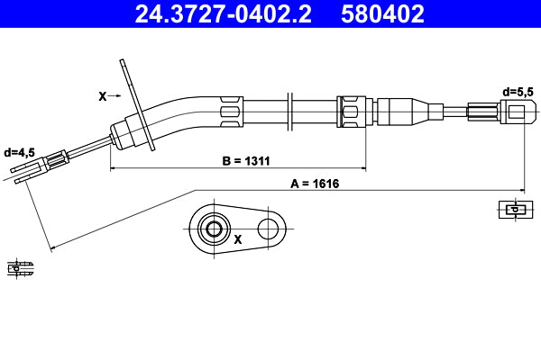 BOSCH 1987477973 Parking Brake Cable Pull