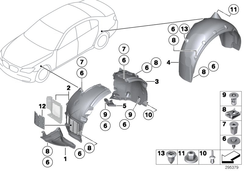 Genuine BMW 51717302377 Wheel Arch Cover, Front Section, Left Front
