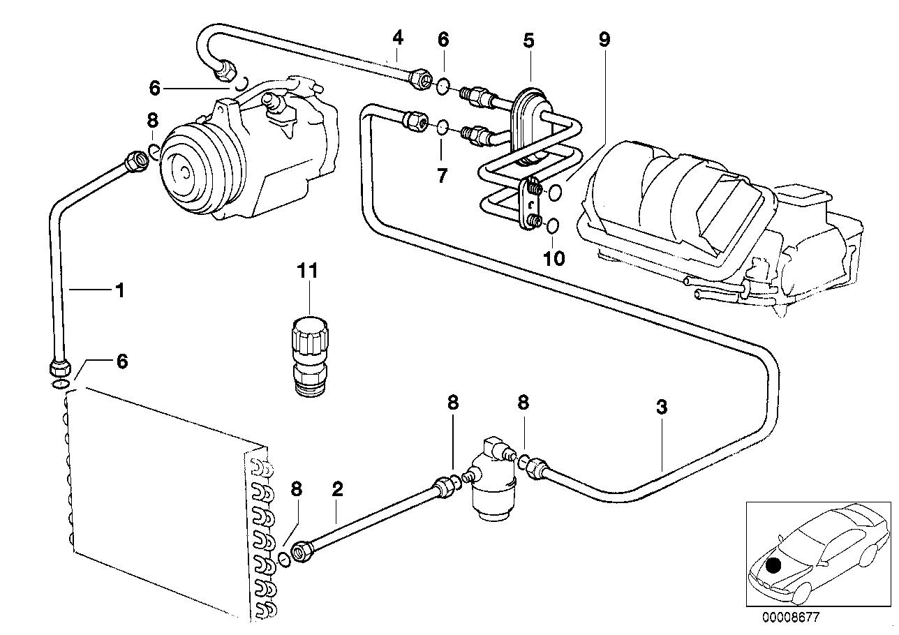 Genuine BMW 64508381189 E36 Pipe-Dryer Pressure Hose (Inc. Z3 M, Z3 2.5 & Z3 1.9) | Duco Car Parts UK UK Car Parts