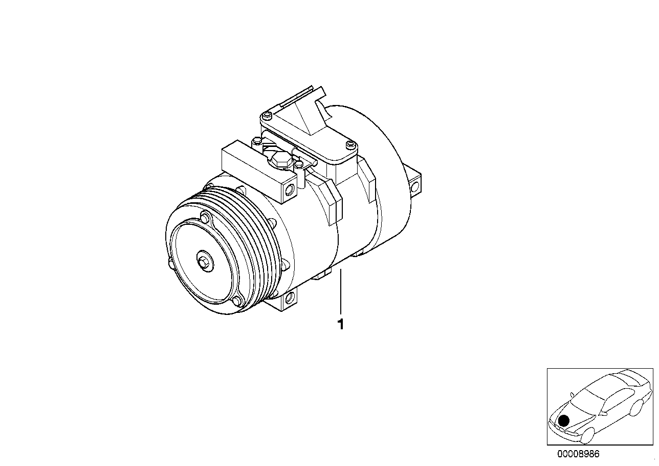 Genuine BMW 64526917864 E53 Rp A/C Compressor (Inc. X5) | Duco Car Parts UK UK Car Parts