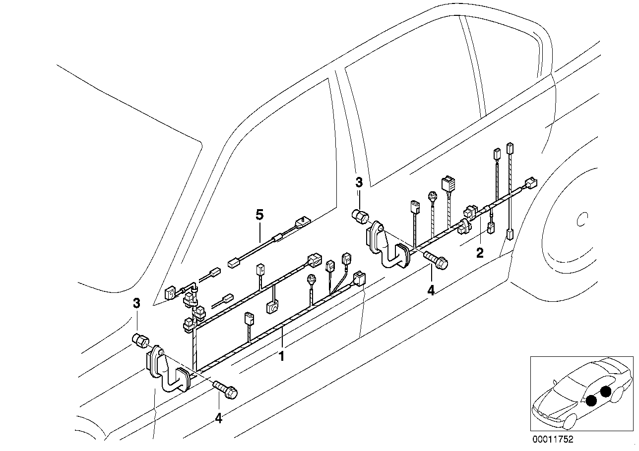 Genuine BMW 61128383786 E39 Wiring Co-Drivers Side (Inc. 523i, 540i & 520i) | Duco Car Parts UK Car Parts