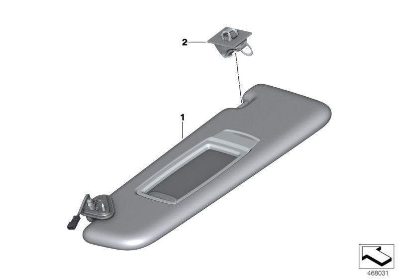 Genuine BMW 51167989022 G11 Sun Visor, Alcantara With Label, Right TARTUFO (Inc. 730Ld, 745Le & 740Li) | Duco Car Parts UK UK Car Parts