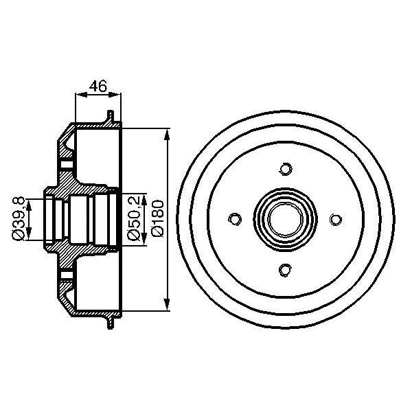 BOSCH 0986477015 Brake Drum