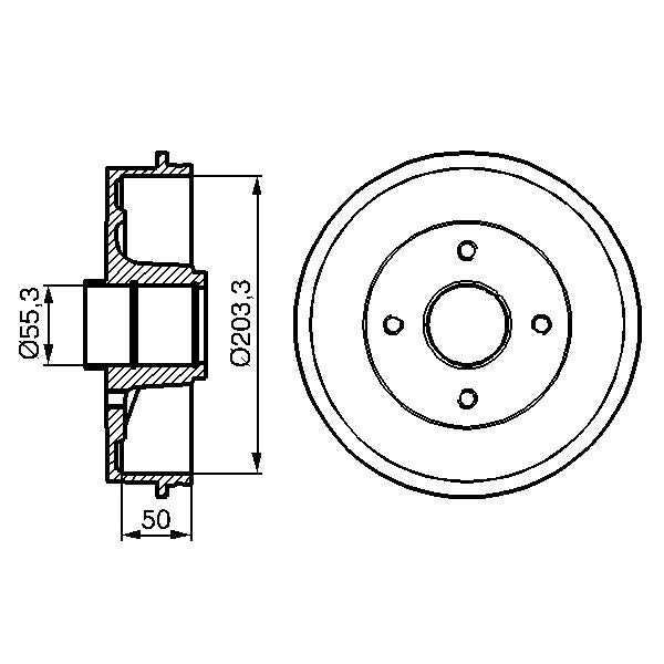 BOSCH 0986477121 Brake Drum