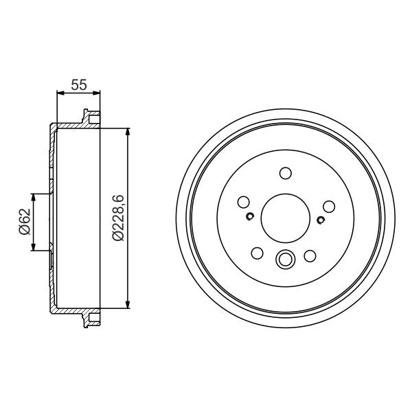 BOSCH 0986477168 Brake Drum