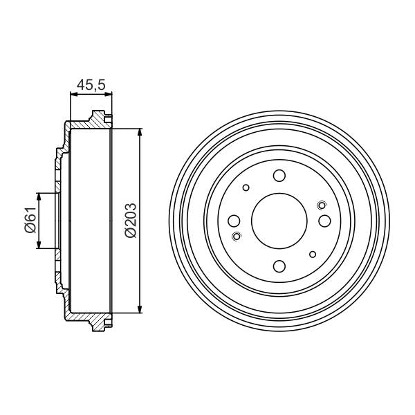 BOSCH 0986477166 Brake Drum