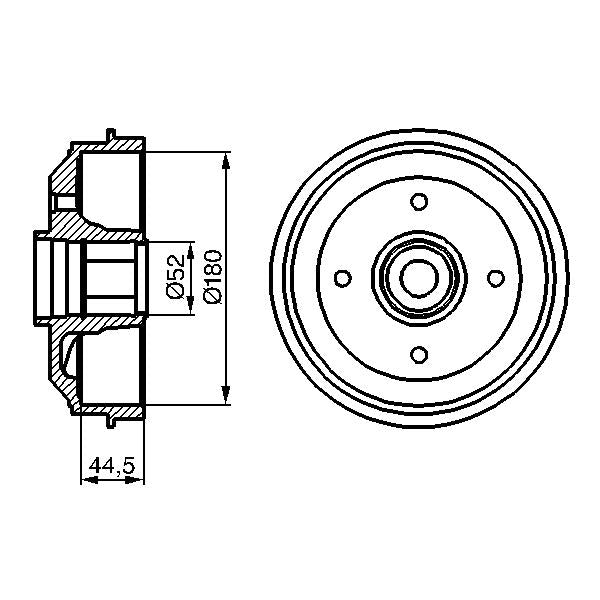 BOSCH 0986477113 Brake Drum