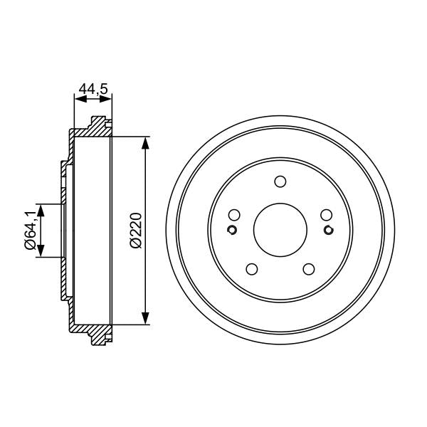 BOSCH 0986477147 Brake Drum