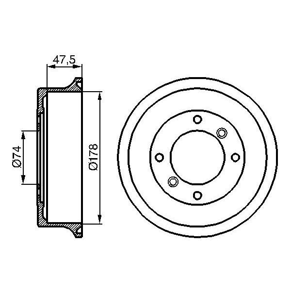 BOSCH 0986477062 Brake Drum