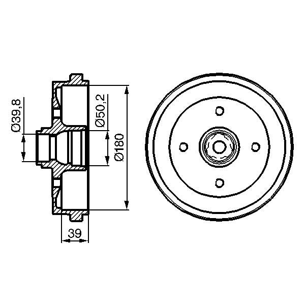 BOSCH 0986477111 Brake Drum