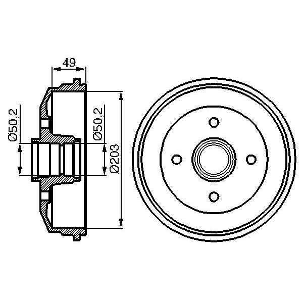 BOSCH 0986477050 Brake Drum