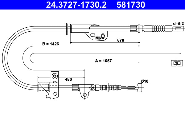 BOSCH 1987477598 Parking Brake Cable Pull
