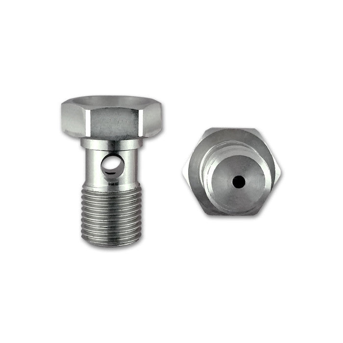 HEL Performance H150-11C-RES Stainless Steel 7/16" x 24 Banjo Bolt with 1.5mm Restriction for Turbo Oil Feeds | ML Performance Car Parts