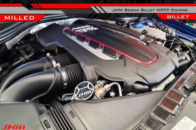 JHM JHM-079127025-07L127026-MILLED HPFP Fuel Pump Cover - Billet Aluminum for Bosch (JHM) BLACK MILLED for Audi B8-B8.5 RS4-RS5-S4-S5-Q5-SQ5-C6-A6-C7-C7.5 A6-A7-S6-S7-RS7-D4 A8-S8 and 4L Q7 3.0T-4.0T-4.2L