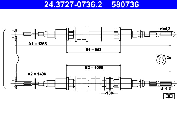 BOSCH 1987482180 Parking Brake Cable Pull